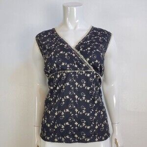 Vintage Y2K R.Q.T. Black & Cream Embroidered Tank